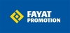 Logo Fayat Promotion blanc sur fond bleu